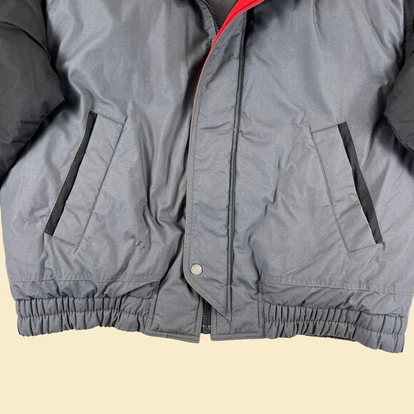 1980s Members Only jacket, down-filled vintage size 42 red & grey puffer jacket - Picture 7 of 8